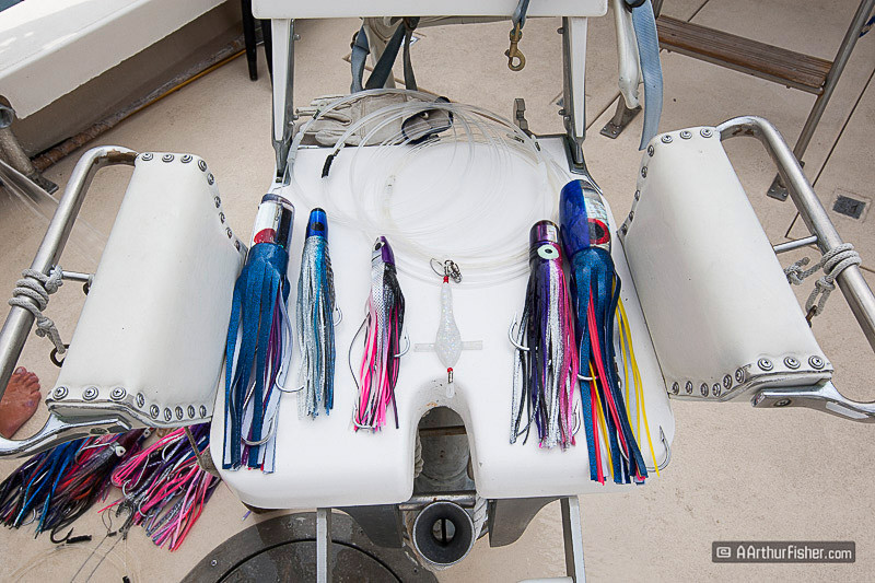 A selection of lures on the Fighting Chair A selection of lures on the Fighting Chair