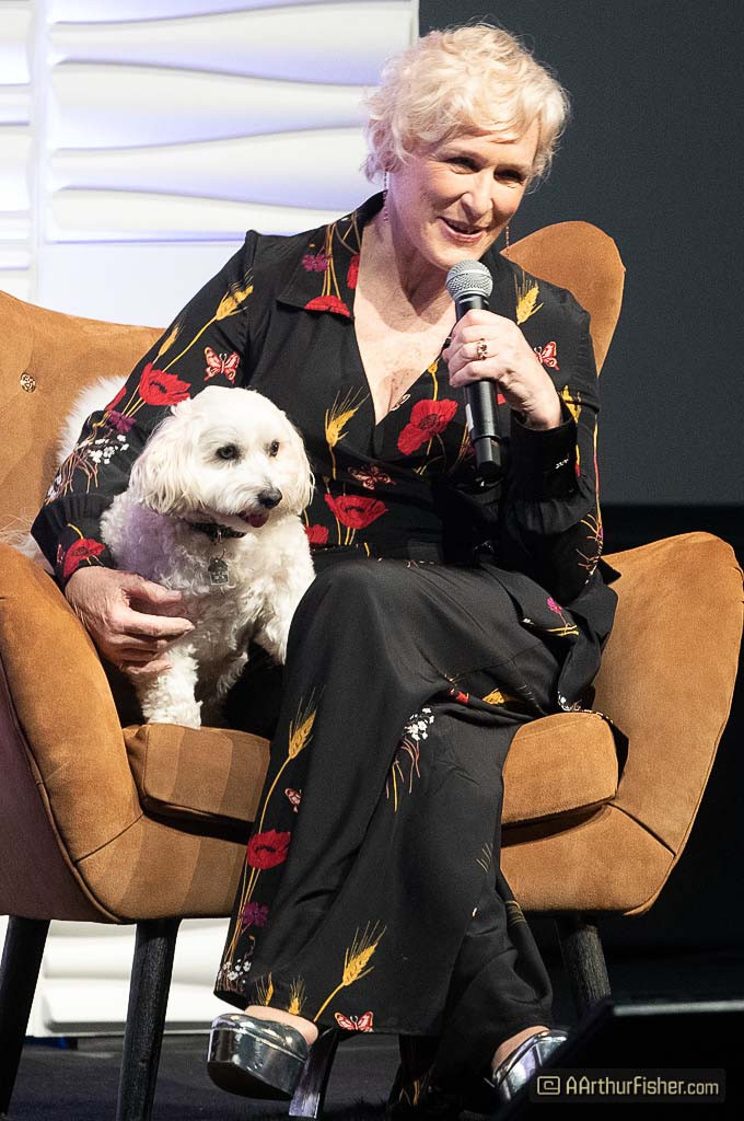 Glenn Close with her dog, Pip Glenn Close with her dog, Pip