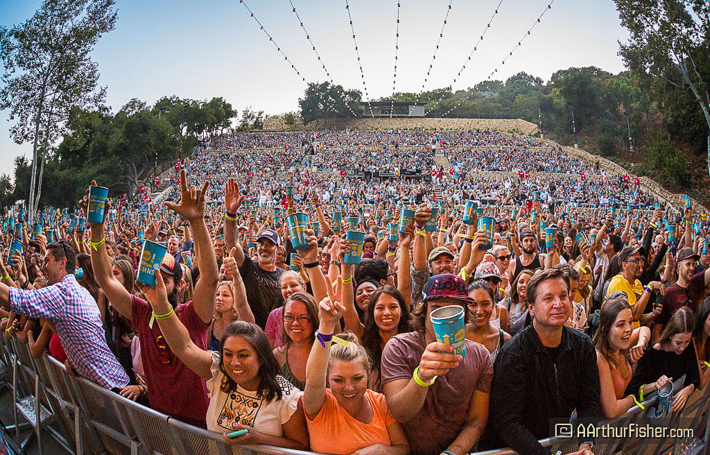 Crowd at Santa Barbara Bowl Holds up their Jack Johnson Cups Crowd at Santa Barbara Bowl Holds up their Jack Johnson Cups